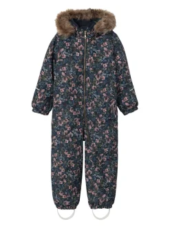 Name It lasten haalari, NMFSNOW10 SUIT MELODY FLOWER Sininen Kuosi
