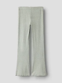 Name It lasten housut NKFVEMMA FLARE PANT, raidallinen vihreä
