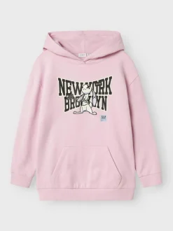Name It lasten huppari, NKFSAKKO LS RLX LONF SWEAT Vaaleanpunainen