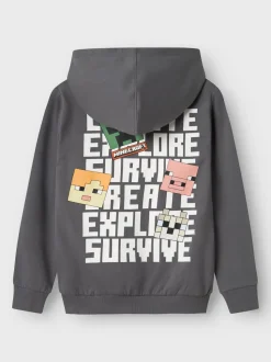 Name It lasten huppari, NKMJACOT MINECRAFT SWEAT Vaaleanharmaa