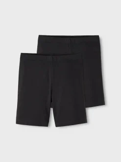 Name It lasten legginsshortsit, NKFVIVIAN 2P SOLID SHORTS Musta
