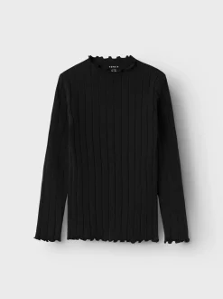 Name It lasten paita, NKFNOLINE LS SLIM TOP NOOS Musta