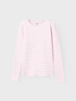 Name It lasten paita, NKFSURAJA LS TOP Raidallinen Vaaleanpunainen