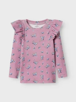 Name It lasten paita, NMFRLINE LS TOP Vaaleanpunainen Kuosi