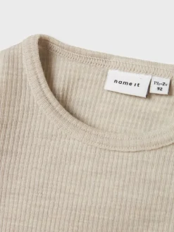 Name It lasten pusero, NMNWAX WOOL RIB LS TOP Harmaa