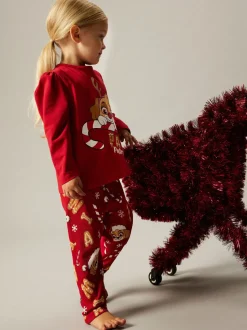 Name It lasten pyjama NMFSARBA PAW LS NIGHTSET, punainen