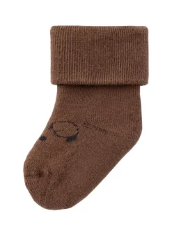 Name It lasten sukat, NBMSINAI TERRY FROTTE SOCK Tummanruskea