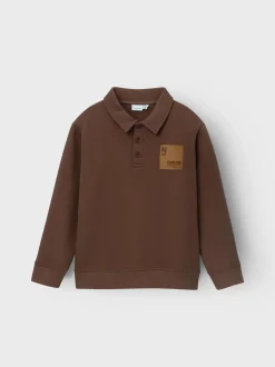 Name It lasten svetari, NKMSAVASE LS SWEAT PULLOVER Tummanruskea