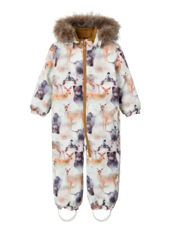 Name It lasten talvihaalari, NMNSNOW10 SUIT DEER Valkopohjainen Kuosi