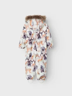 Name It lasten talvihaalari, NMNSNOW10 SUIT DEER Valkopohjainen Kuosi
