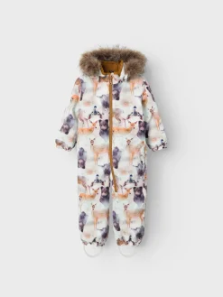 Name It lasten talvihaalari, NMNSNOW10 SUIT DEER Valkopohjainen Kuosi
