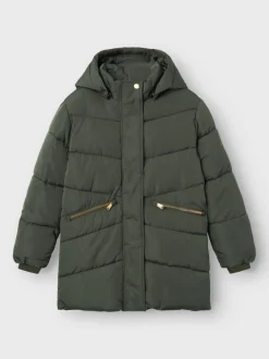 Name It lasten toppatakki NKFMEMO JACKET LONG, tummanvihreä