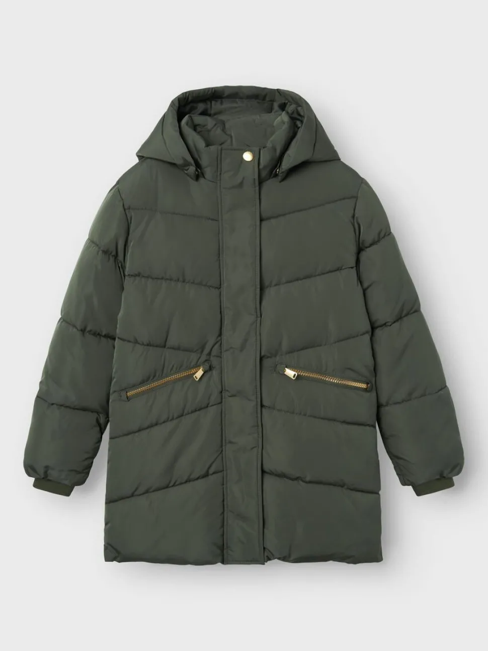 Name It lasten toppatakki NKFMEMO JACKET LONG, tummanvihreä