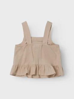 Name It lasten toppi, NKFFALINNEN STRAP TOP Beige