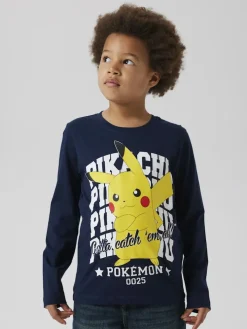Name It lasten t-paita, NKMAST POKEMON LS NREG TOP BOX Tummansininen