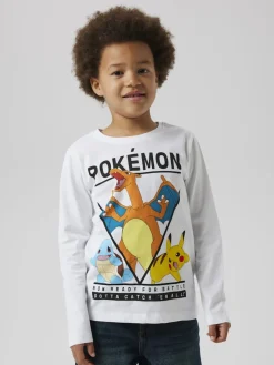 Name It lasten t-paita, NKMAST POKEMON LS NREG TOP BOX Valkoinen