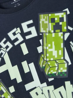 Name It lasten t-paita, NKMFRENCH MINECRAFT SS TOP Tummansininen
