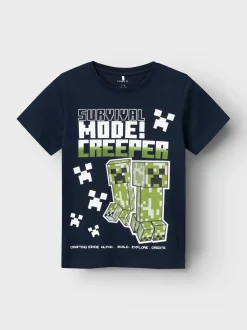 Name It Lasten T-Paita, NKMMYLIUS MINECRAFT SS TOP NOOS Tummansininen