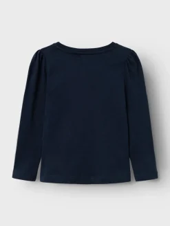 Name It lasten trikoopaita, NMFROSELIN LS TOP Tummansininen