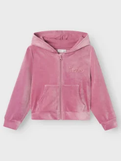 Name It lasten velour takki, NKFRAGNA REG SHORT VEL CARDIGAN Pinkki