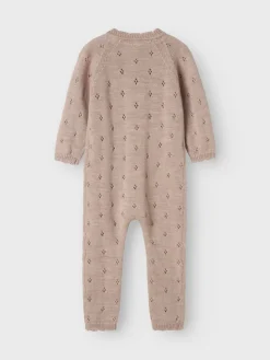 Name It Lasten villahaalari NMMWRILLA WOOL LS KNIT SUIT, Vaaleanpunainen