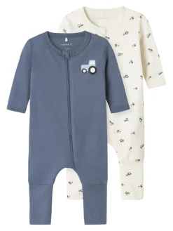 Name It lasten yöasu, NBMNIGHTSUIT 2PACK ZIP Sininen