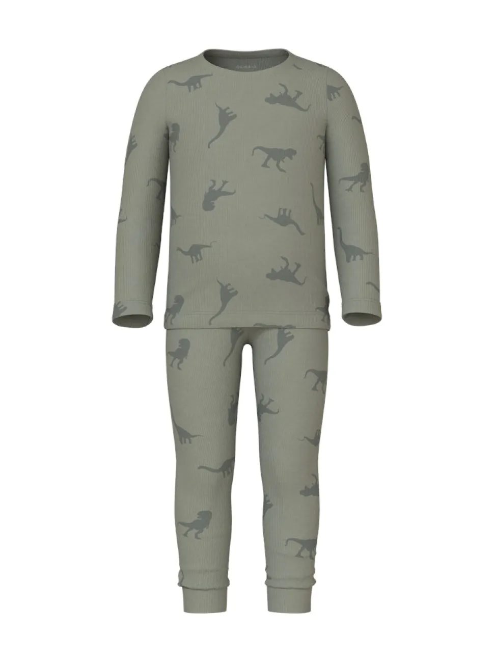 Name It Lasten Yöasu, NMMNIGHTSET AGAVE GREEN DINO RIB Armeijanvihreä