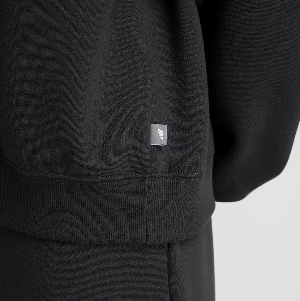 New Balance Naisten Collegepaita, Linear Heritage Fleece Crew Musta