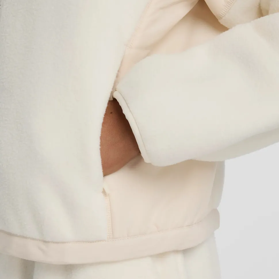 New Balance naisten fleecetakki, High Pile Fleece Jacket Luonnonvalkoinen