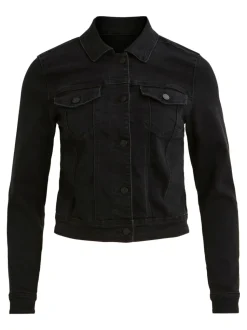 Object Naisten Farkkutakki, OBJWIN NEW DENIM JACKET Musta