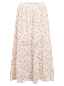 Object naisten hame, OBJGIGI MIDI SKIRT E HS 25 Cloud Dancer