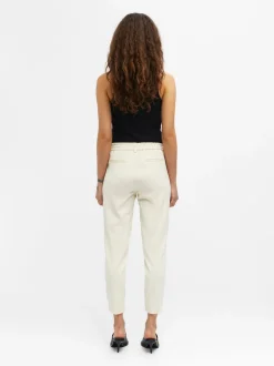 Object, Naisten Housut, Lisa Slim Pant Noos Luonnonvalkoinen