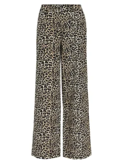 Object naisten housut, OBJALBA LISA WIDE PANT PRINT Humus