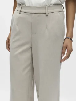 Object naisten housut OBJLISA Wide Pant, Humus Melange