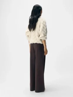 Object Naisten Housut OBJLISA WIDE PANT NOOS Seal Brown