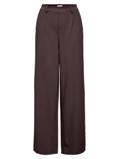 Object Naisten Housut OBJLISA WIDE PANT NOOS Seal Brown