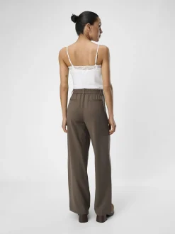Object Naisten Housut OBJLISA WIDE PANT NOOS Kaakaonruskea