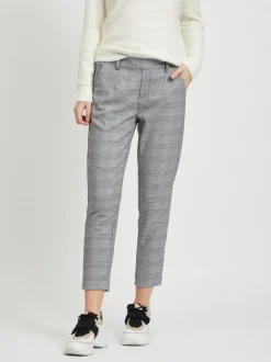 Object Naisten Housut, Objlisa Slim Pant NOOS Musta Ruutu