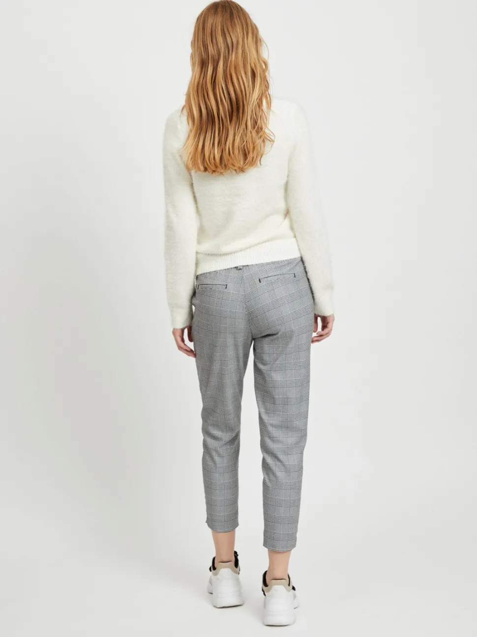 Object Naisten Housut, Objlisa Slim Pant NOOS Musta Ruutu