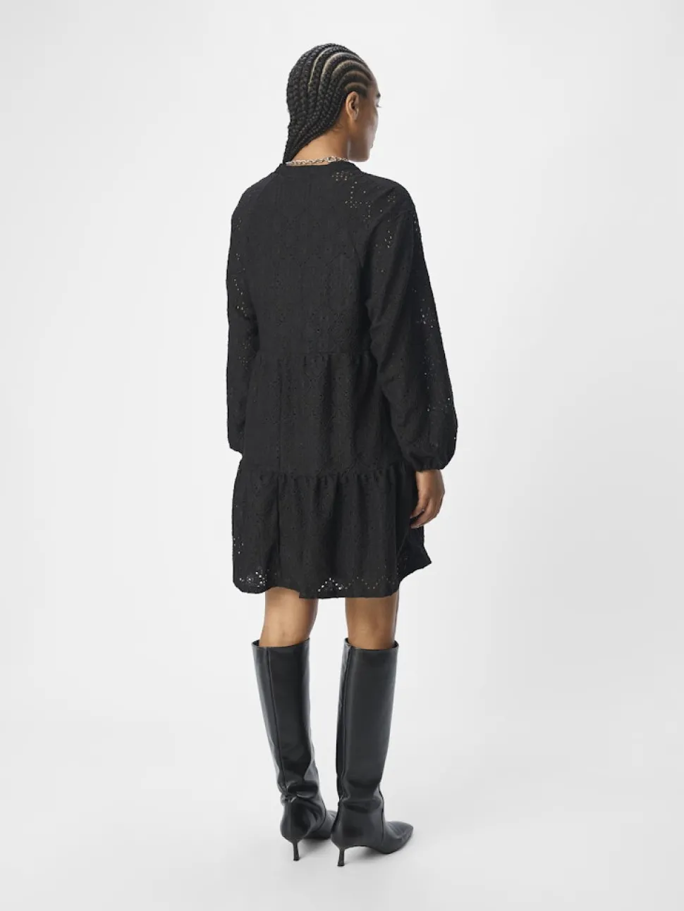 Object naisten mekko, OBJFEODORA GIA L/S DRESS Musta