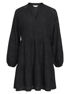 Object naisten mekko, OBJFEODORA GIA L/S DRESS Musta