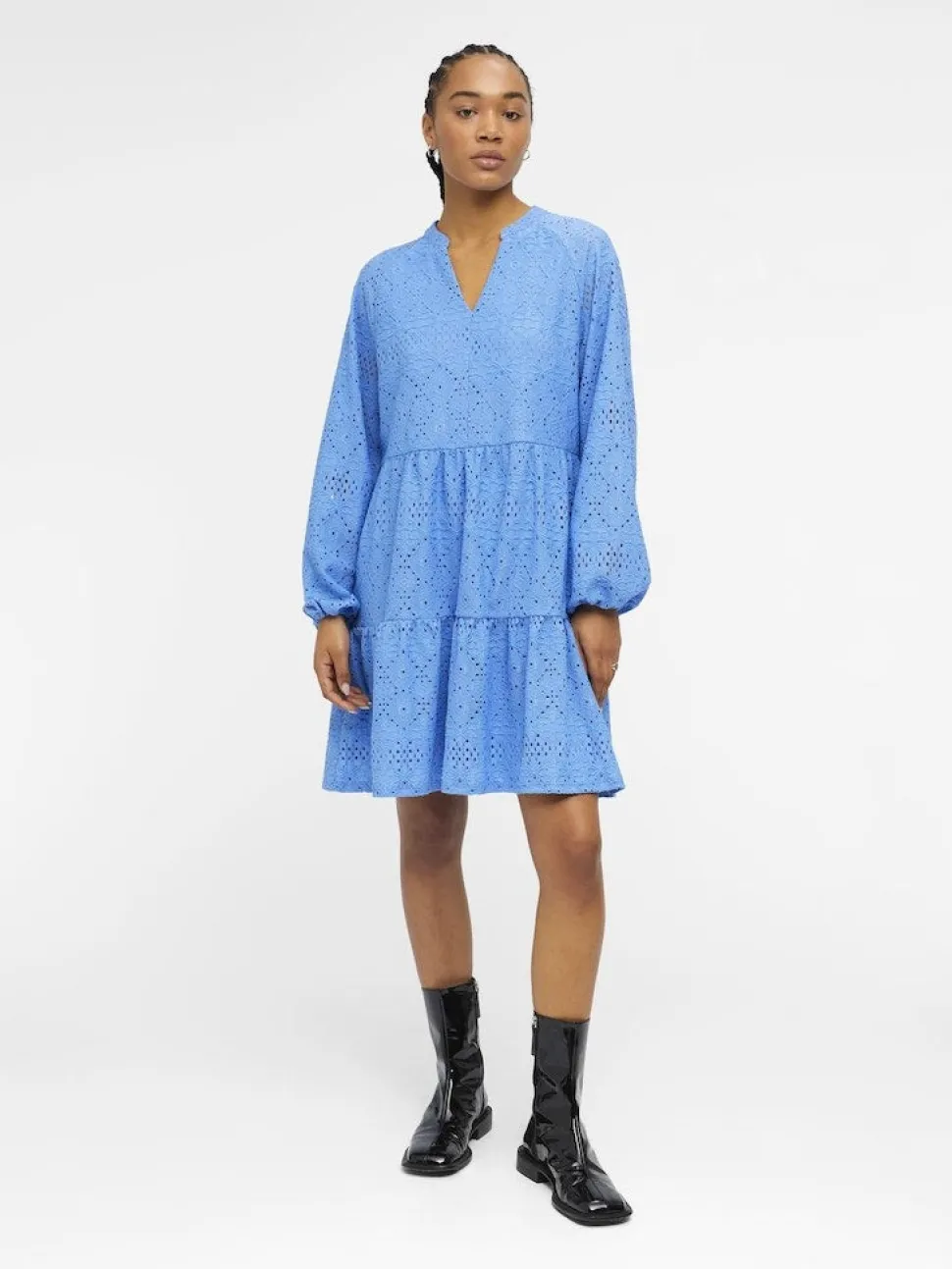 Object naisten mekko, OBJFEODORA GIA L/S DRESS Vaaleansininen