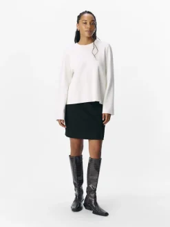 Object naisten neule, OBJREYNARD SQUARE SLEEVE O-NECK Cloud Dancer