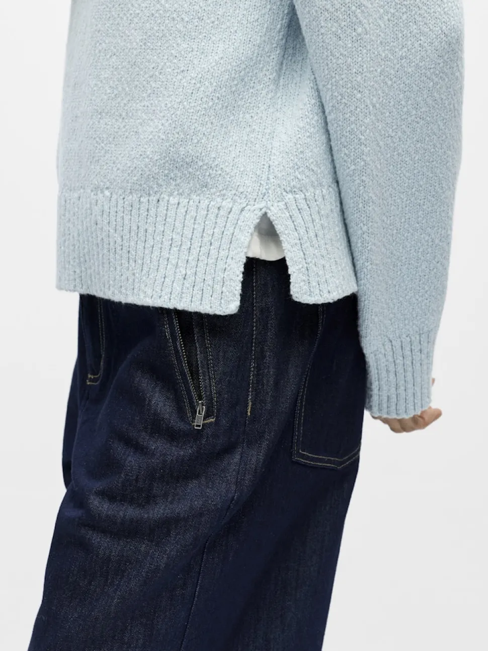 Object naisten neulepusero Objsima L/S Lo Knit Pullover Noos, Winter Sky