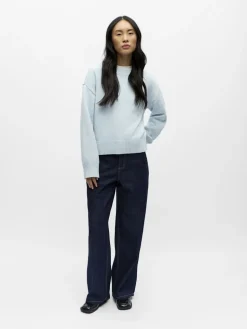 Object naisten neulepusero Objsima L/S Lo Knit Pullover Noos, Winter Sky