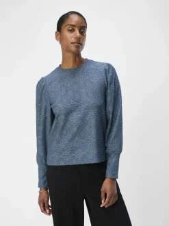Object naisten paita, K-OBJFEODORA L/S TOP Vaaleansininen