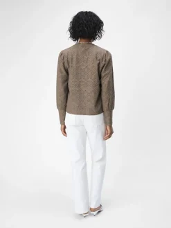 Object naisten paita, K-OBJFEODORA L/S TOP Vaalea Beige
