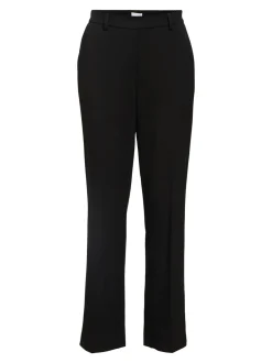 Object naisten suorat housut, OBJLISA MW STRAIGHT PANT Black
