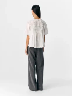 Object naisten toppi, OBJLENIA LO S/S TOP CC2 SS Cloud Dancer