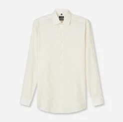 Olymp kauluspaita Luxor jacquard Offwhite, luonnonvalkoinen